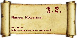 Nemes Rozanna névjegykártya