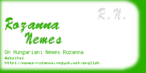 rozanna nemes business card